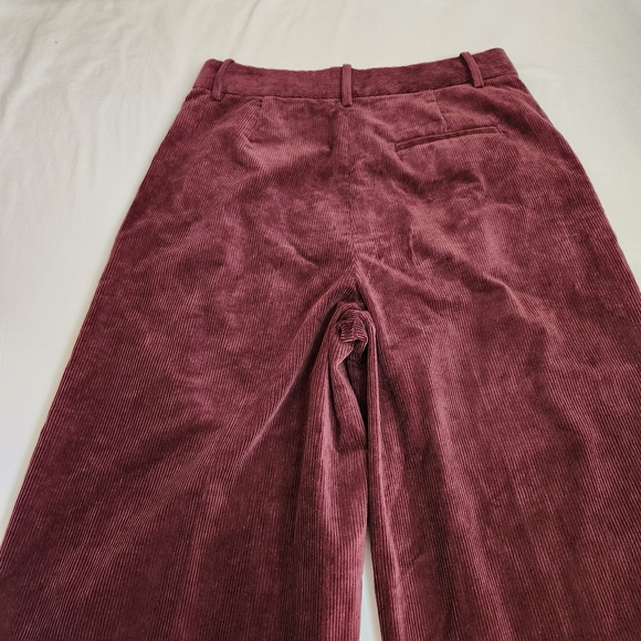 Banana Republic nwt Rivoli wide leg corduroy pants maroon size 12 short 12s - Picture 6 of 13